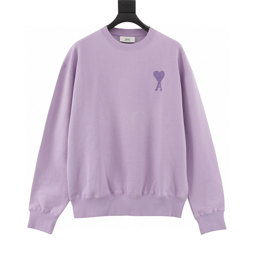 designer,replica,clothing,fake,1:1,lv,luxury,high quality Ami classic love logo embroidered crew neck sweatshirt (B44C)