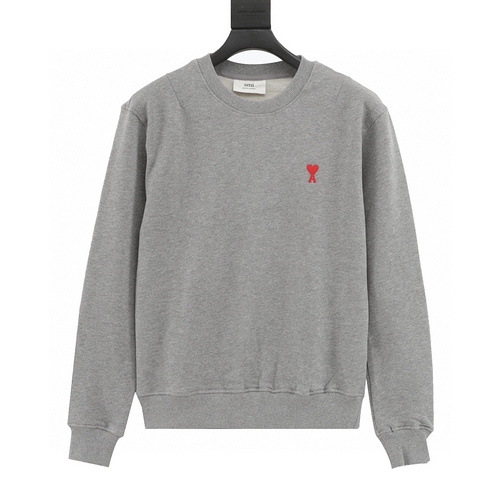 designer,replica,clothing,fake,1:1,lv,luxury,high quality Ami classic love logo embroidered crew neck sweatshirt (B8AA)