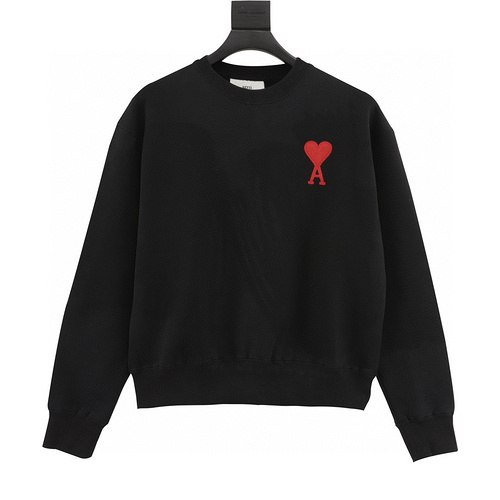 designer,replica,clothing,fake,1:1,lv,luxury,high quality Ami classic love logo embroidered round neck sweatshirt (C993)