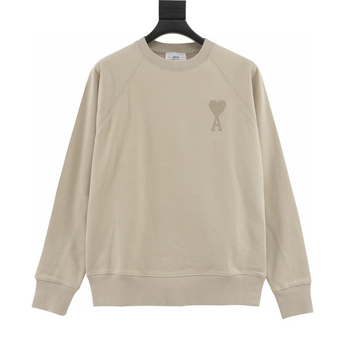 designer,replica,clothing,fake,1:1,lv,luxury,high quality Ami classic love logo embroidered crew neck sweatshirt (CC1C)