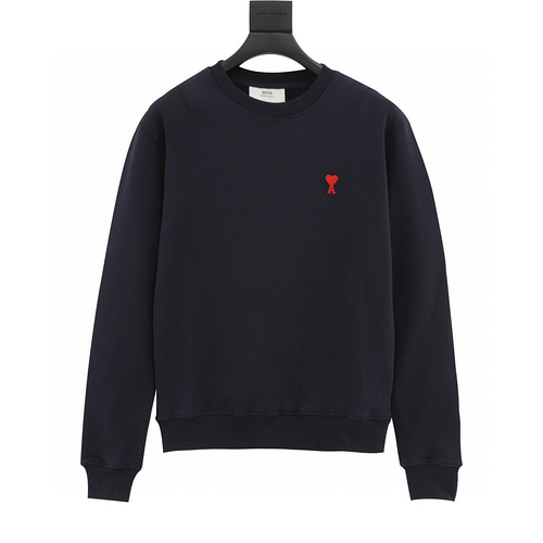 designer,replica,clothing,fake,1:1,lv,luxury,high quality Ami classic love logo embroidered crew neck sweatshirt (EC20)