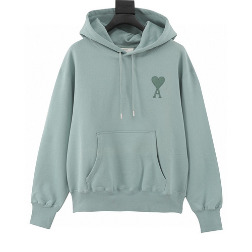 designer,replica,clothing,fake,1:1,lv,luxury,high quality Ami classic love logo embroidered hooded sweatshirt (876B)