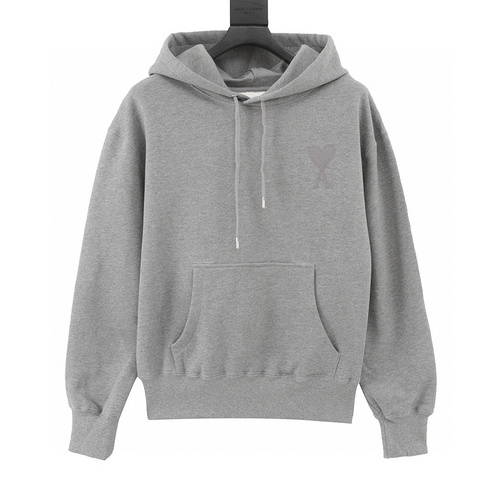 designer,replica,clothing,fake,1:1,lv,luxury,high quality Ami classic love logo embroidered hooded sweatshirt (8A37)