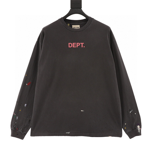 designer,replica,clothing,fake,1:1,lv,luxury,high quality GALLERY DEPT Pink English Letters Graffiti Painted Print Long Sleeves (6C65)