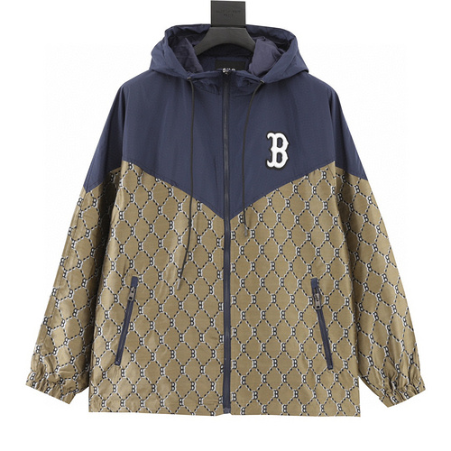 designer,replica,clothing,fake,1:1,lv,luxury,high quality MLB all-over logo printed windbreaker jacket (F357)