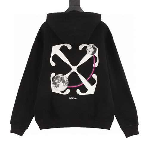 designer,replica,clothing,fake,1:1,lv,luxury,high quality OFF WHITE Lunar Anchor Arrow Print Hooded Sweatshirt (AD45)