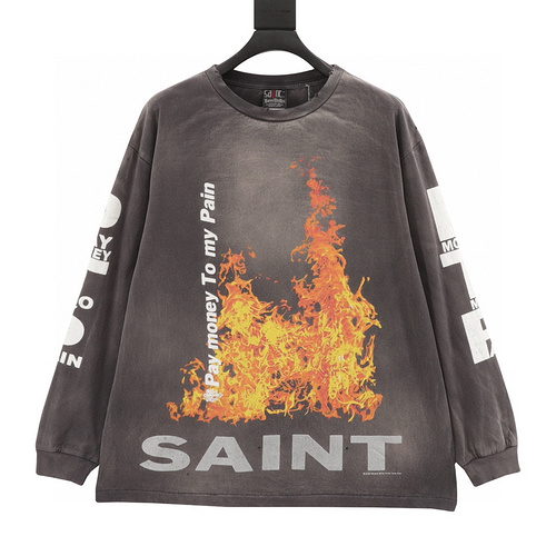 designer,replica,clothing,fake,1:1,lv,luxury,high quality SAINT MICHAEL PTP Flame Print Long Sleeve (3749)