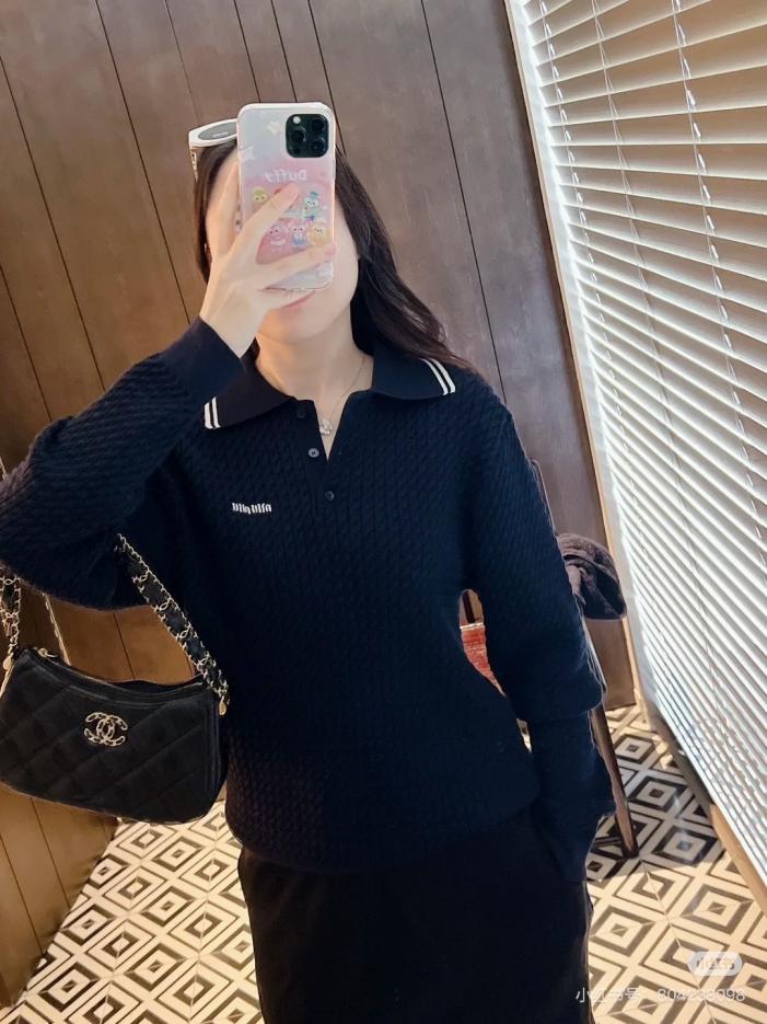 designer,replica,clothing,fake,1:1,lv,luxury,high quality Miu Miu lapel knit long sleeve designer,replica,clothing,fake,1:1,lv,luxury,high quality Miu Miu lapel knit long sleeve