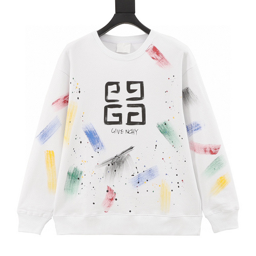 designer,replica,clothing,fake,1:1,lv,luxury,high quality Givenchy 24Fw graffiti ink 4G printed round neck sweatshirt (6BF7)
