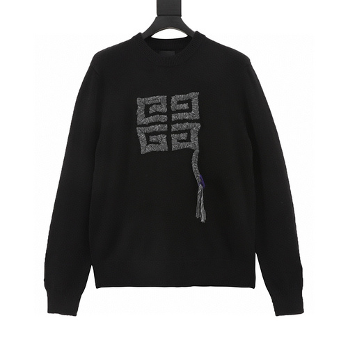 designer,replica,clothing,fake,1:1,lv,luxury,high quality Givenchy 4G Logo woven rope embroidered crew neck sweater (1656)