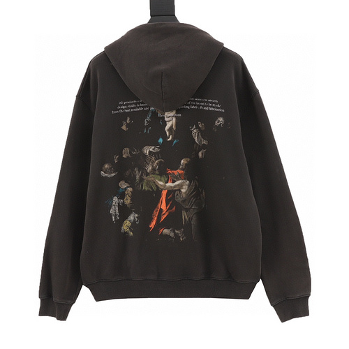 designer,replica,clothing,fake,1:1,lv,luxury,high quality OFF WHITE CO VIRGIL 24FW Back Psalm Virgin printed hooded sweatshirt (4E5E)