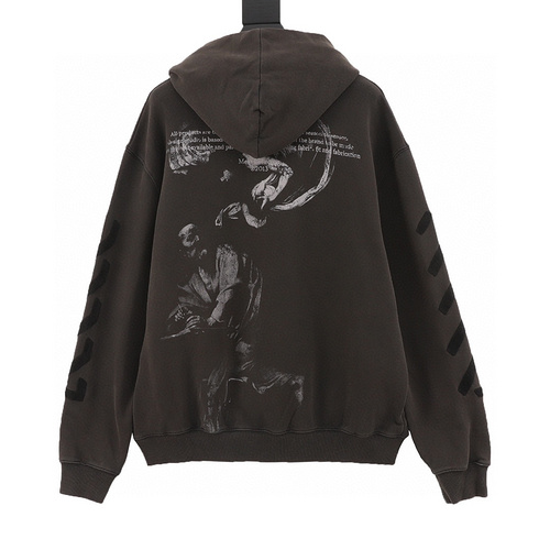 designer,replica,clothing,fake,1:1,lv,luxury,high quality OFF WHITE CO VIRGIL 24FW Saint Matthew and Angel print hooded sweatshirt (3CF3)