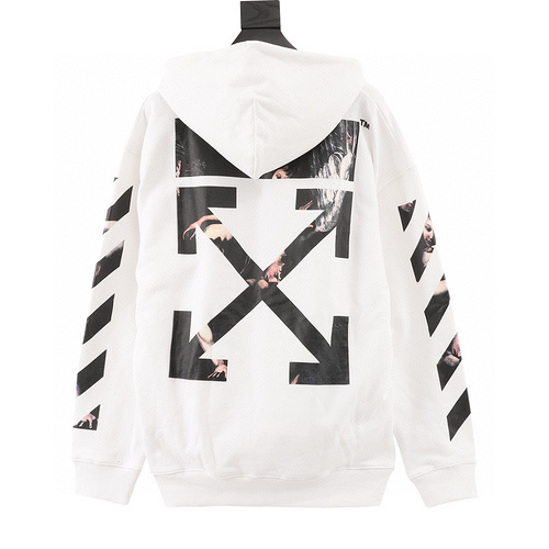 designer,replica,clothing,fake,1:1,lv,luxury,high quality OFF WHITE C∕O VIRGIL 20ss back angel religious print long-sleeved hooded sweatshirt (768D)