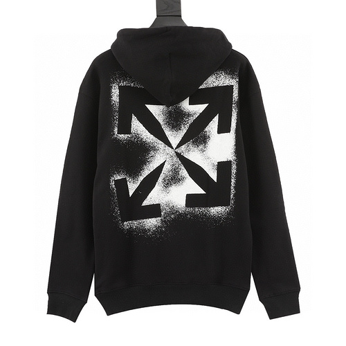 designer,replica,clothing,fake,1:1,lv,luxury,high quality OFF WHITE C∕O VIRGIL splash-ink arrow print long-sleeved hooded sweatshirt (2426)
