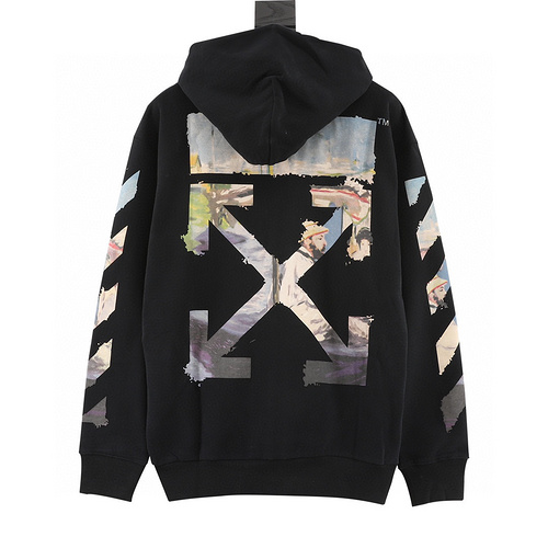 designer,replica,clothing,fake,1:1,lv,luxury,high quality OFF WHITE C∕O VIRGIL Monet oil painting zipper hooded jacket (4D84)