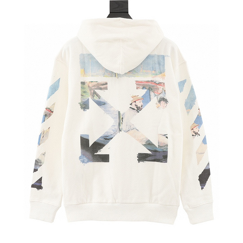 designer,replica,clothing,fake,1:1,lv,luxury,high quality OFF WHITE C∕O VIRGIL Monet oil painting zipper hooded jacket (6E1A)