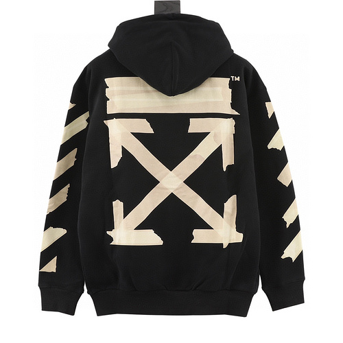 designer,replica,clothing,fake,1:1,lv,luxury,high quality OFF-WHITE Tape Printed Hooded Sweatshirt (74E3)