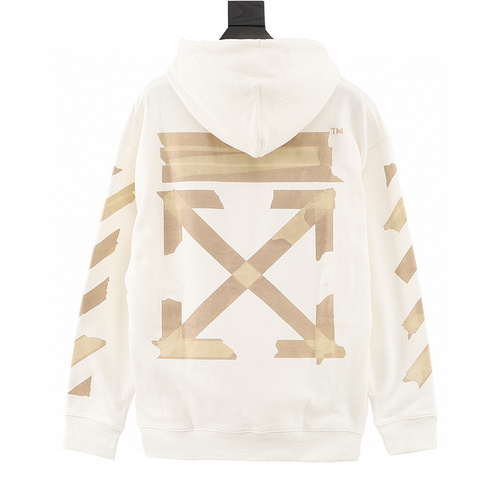 designer,replica,clothing,fake,1:1,lv,luxury,high quality OFF-WHITE Tape Printed Hooded Sweatshirt (B04F)