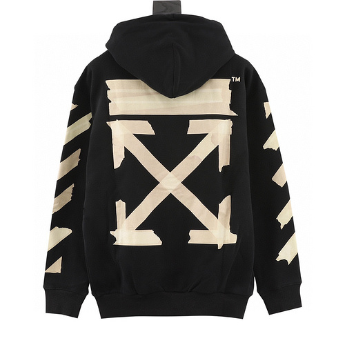 designer,replica,clothing,fake,1:1,lv,luxury,high quality OFF-WHITE tape printed zipper hooded jacket (7421)