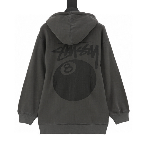 designer,replica,clothing,fake,1:1,lv,luxury,high quality Stussy Stussy black eight-zip hooded jacket (1880)