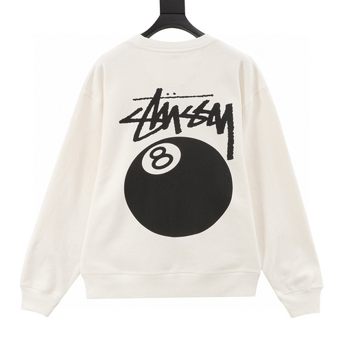 designer,replica,clothing,fake,1:1,lv,luxury,high quality Stussy Stussy black eight round neck sweatshirt (E703)
