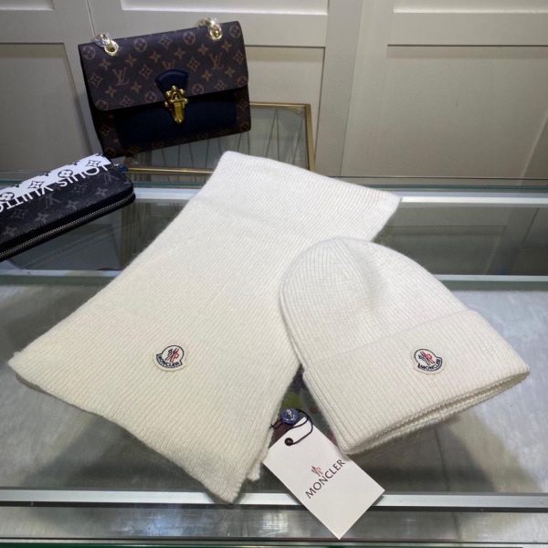 designer,replica,clothing,fake,1:1,lv,luxury,high quality MONCLER Hat and Scarf Classic Set