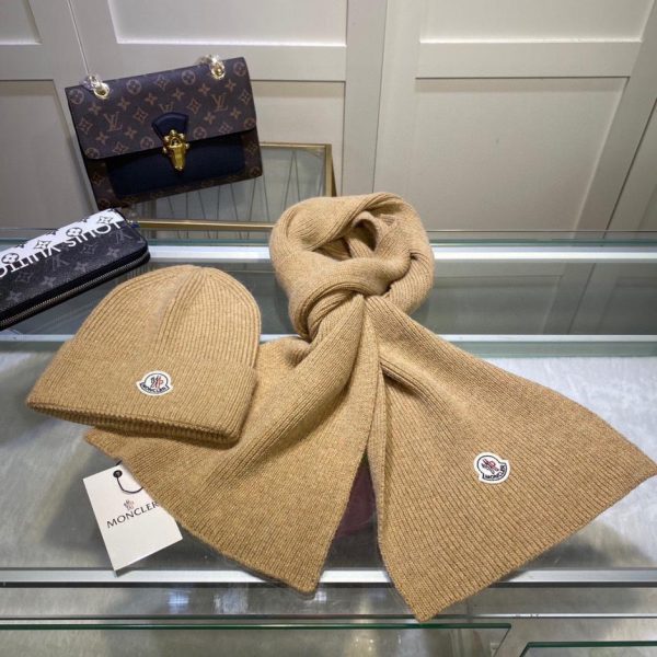 designer,replica,clothing,fake,1:1,lv,luxury,high quality MONCLER Hat and Scarf Classic Set