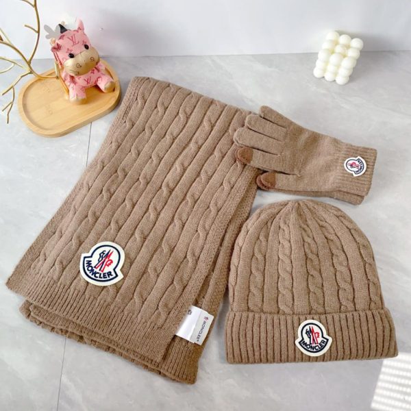 designer,replica,clothing,fake,1:1,lv,luxury,high quality Moncler scarf, hat and gloves three-piece set