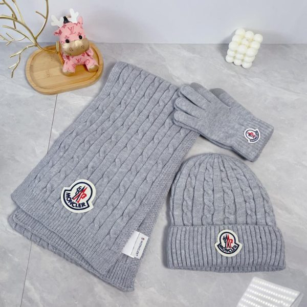 designer,replica,clothing,fake,1:1,lv,luxury,high quality Moncler scarf, hat and gloves three-piece set