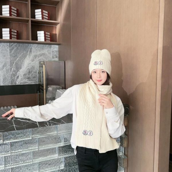 designer,replica,clothing,fake,1:1,lv,luxury,high quality MONCLER Hat and Scarf Classic Set