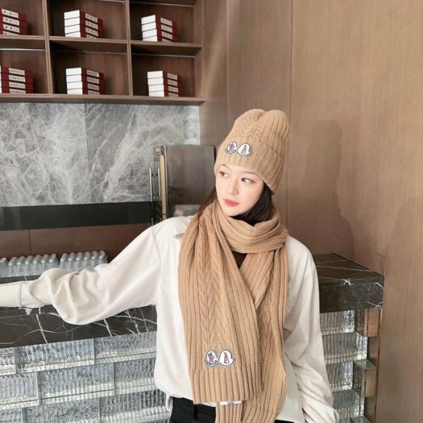 designer,replica,clothing,fake,1:1,lv,luxury,high quality MONCLER Hat and Scarf Classic Set