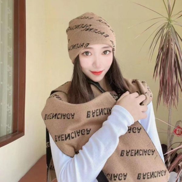 designer,replica,clothing,fake,1:1,lv,luxury,high quality Balenciaga hat scarf set
