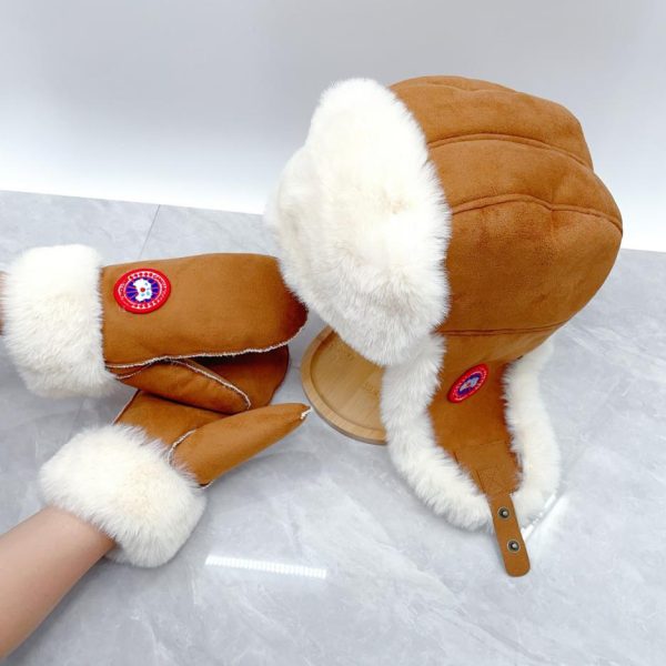 designer,replica,clothing,fake,1:1,lv,luxury,high quality CANADA GOOSE (hat, rabbit fur gloves, two-piece set)