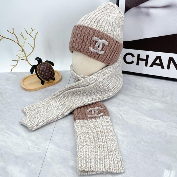 designer,replica,clothing,fake,1:1,lv,luxury,high quality Chanel new hat and scarf set
