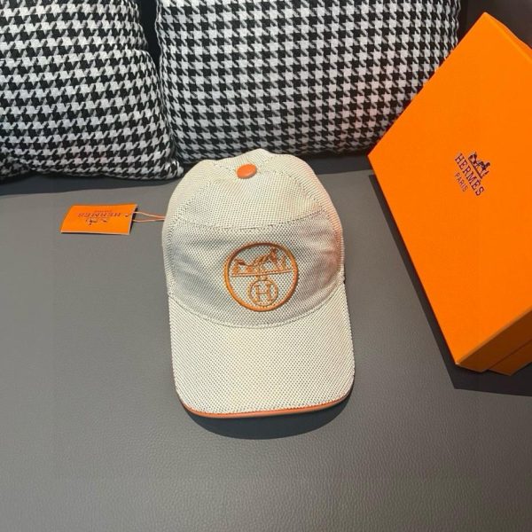 designer,replica,clothing,fake,1:1,lv,luxury,high quality Hermes baseball cap, classic H canvas fabric, first-layer cowhide
