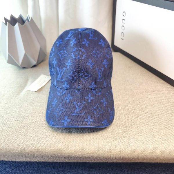 designer,replica,clothing,fake,1:1,lv,luxury,high quality Louis Vuitton high version 23s new pattern blue baseball cap