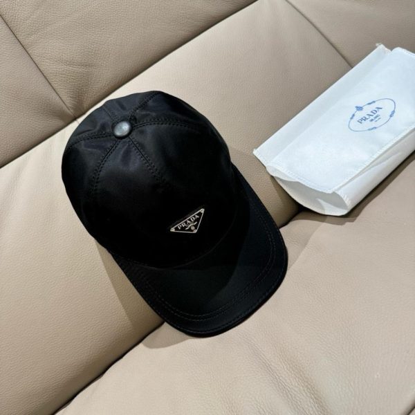 designer,replica,clothing,fake,1:1,lv,luxury,high quality Prada classic baseball cap classic inverted triangle metal logo
