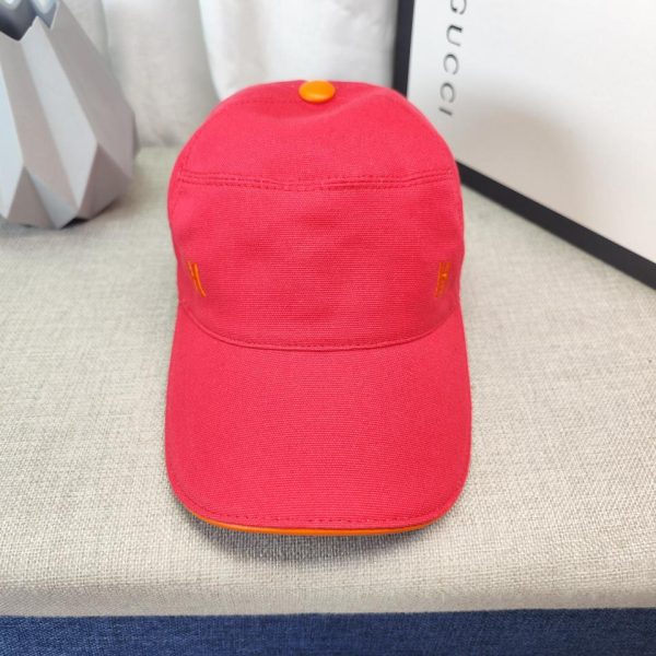 designer,replica,clothing,fake,1:1,lv,luxury,high quality Hermes high version small letter H original single red baseball cap