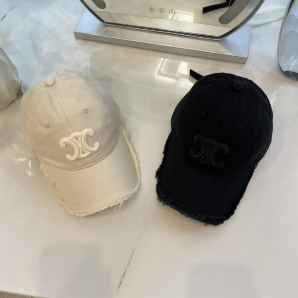 designer,replica,clothing,fake,1:1,lv,luxury,high quality Celine embroidered frayed baseball cap