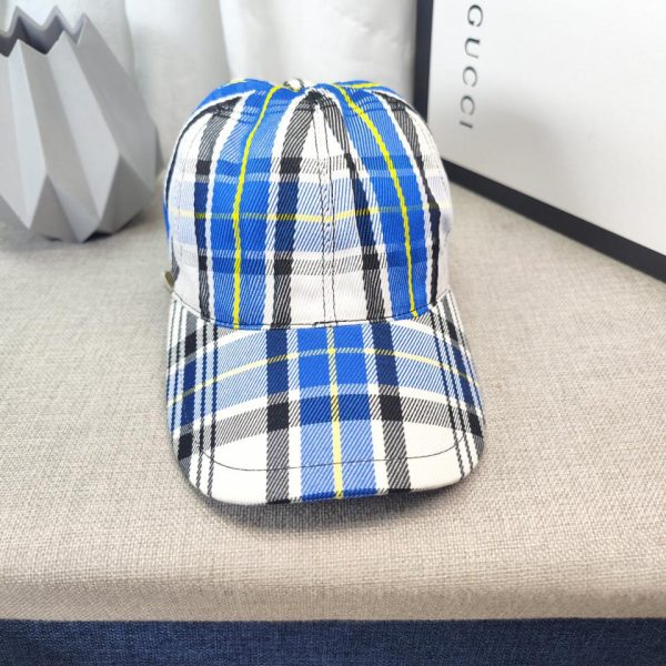 designer,replica,clothing,fake,1:1,lv,luxury,high quality Burberry fashionable plaid blue baseball cap
