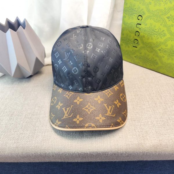 designer,replica,clothing,fake,1:1,lv,luxury,high quality Louis Vuitton floral patchwork leather presbyopic high version baseball cap