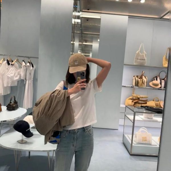 designer,replica,clothing,fake,1:1,lv,luxury,high quality MiuMiu colorful drawstring baseball cap