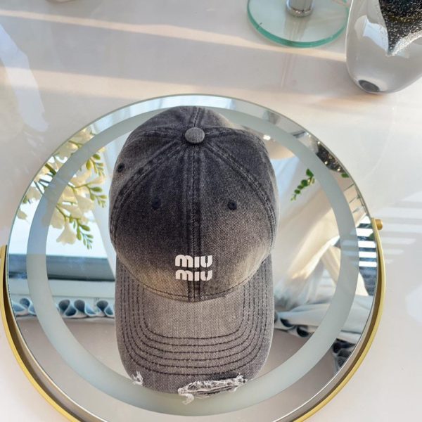 designer,replica,clothing,fake,1:1,lv,luxury,high quality Miumiu new denim baseball cap