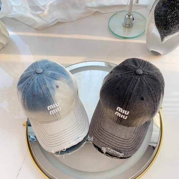 designer,replica,clothing,fake,1:1,lv,luxury,high quality Miumiu new denim baseball cap