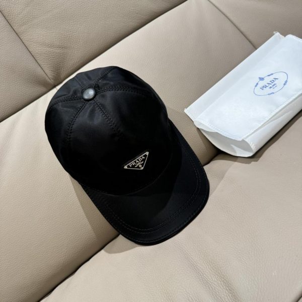 designer,replica,clothing,fake,1:1,lv,luxury,high quality Prada classic baseball cap classic inverted triangle metal logo