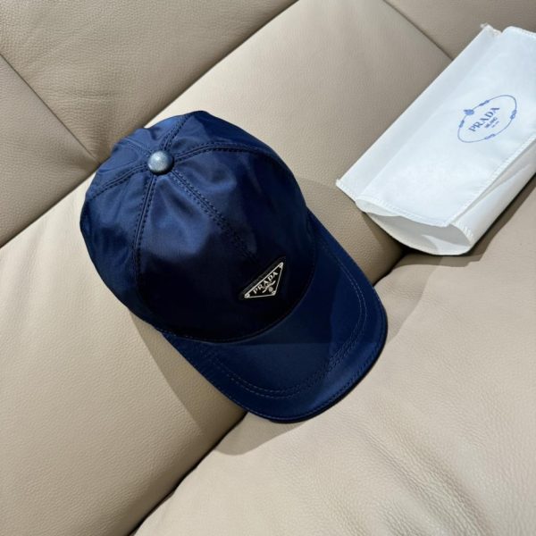 designer,replica,clothing,fake,1:1,lv,luxury,high quality Prada classic baseball cap classic inverted triangle metal logo
