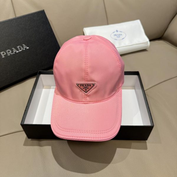 designer,replica,clothing,fake,1:1,lv,luxury,high quality Prada classic baseball cap classic inverted triangle metal logo