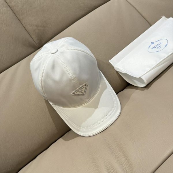 designer,replica,clothing,fake,1:1,lv,luxury,high quality Prada classic baseball cap classic inverted triangle metal logo