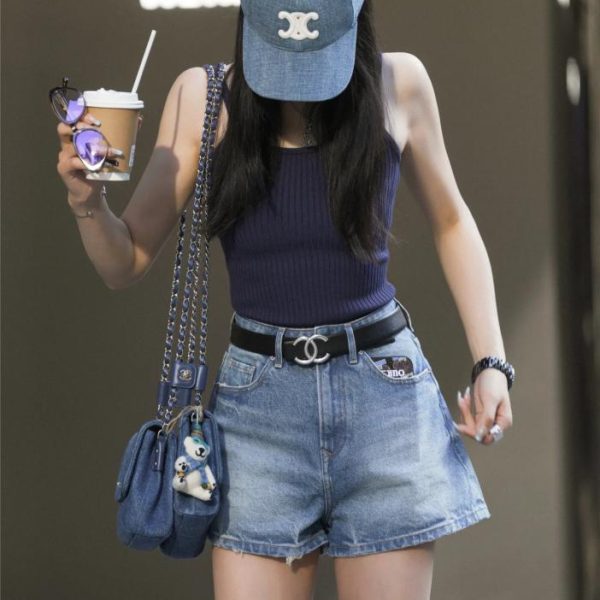 designer,replica,clothing,fake,1:1,lv,luxury,high quality CELINE new Arc de Triomphe embroidered logo denim baseball cap