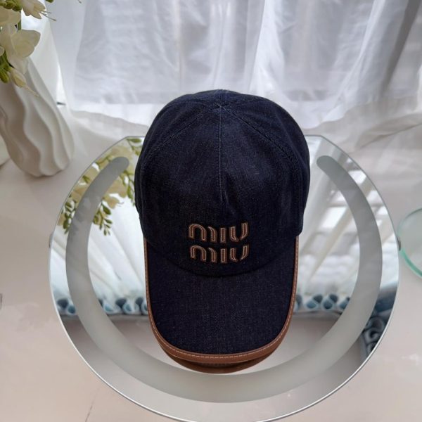 designer,replica,clothing,fake,1:1,lv,luxury,high quality Miumiu new denim baseball cap